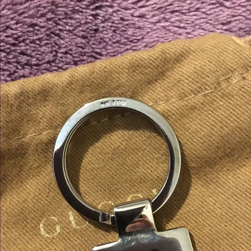 Authentic Gucci Black Crocodile Keychain & Dust Bag